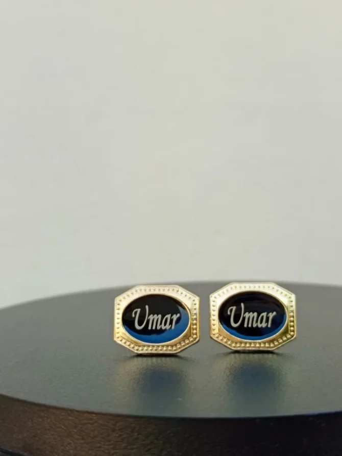 Gem Cufflink - Name Engraving Studs - Image 5