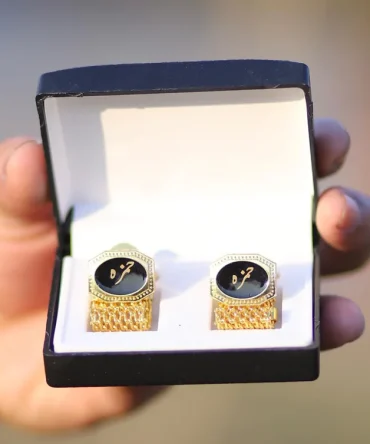 Gem Cufflink - Name Engraving Studs