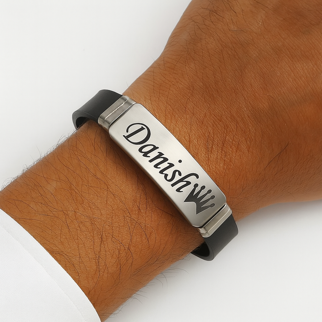 Personalized Matte Black Bracelet