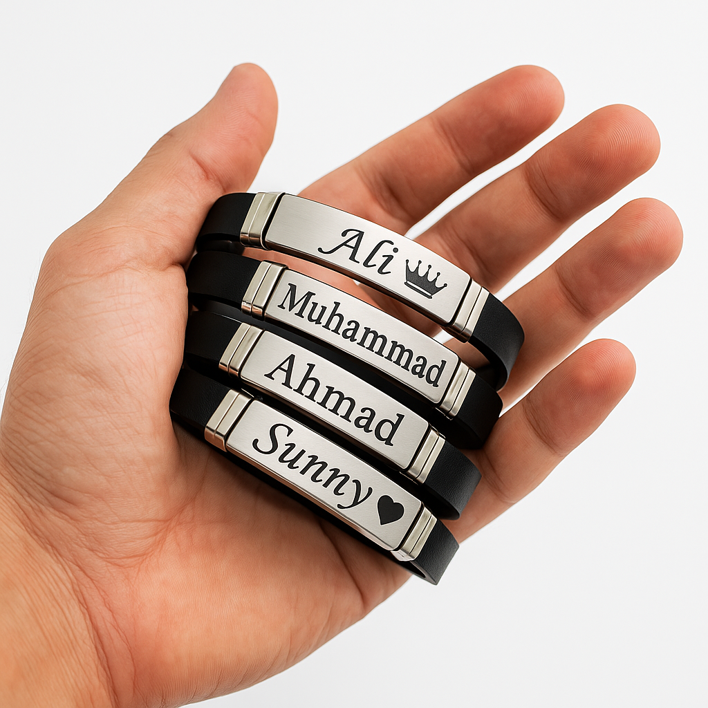 Personalized Matte Black Bracelet - Image 2